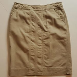 Clinton Kelly tan 4 pencil skirt